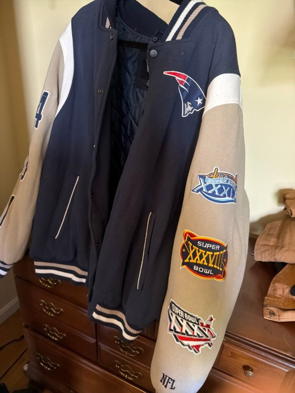 New England Patriots Super Bowl Varsity Jacket
